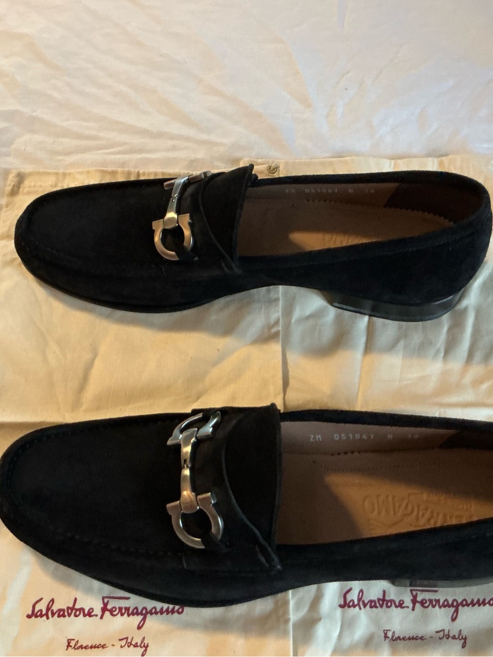 Salvatore Ferragamo Black Suede Bit-Detail Loafers - Picture 4 of 5